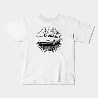 Mazda Miata MX-5 NA Black 'N White 4 Kids T-Shirt